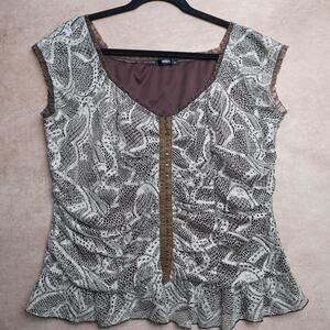 ING+ USA Metallic Knit Tank Top Medium